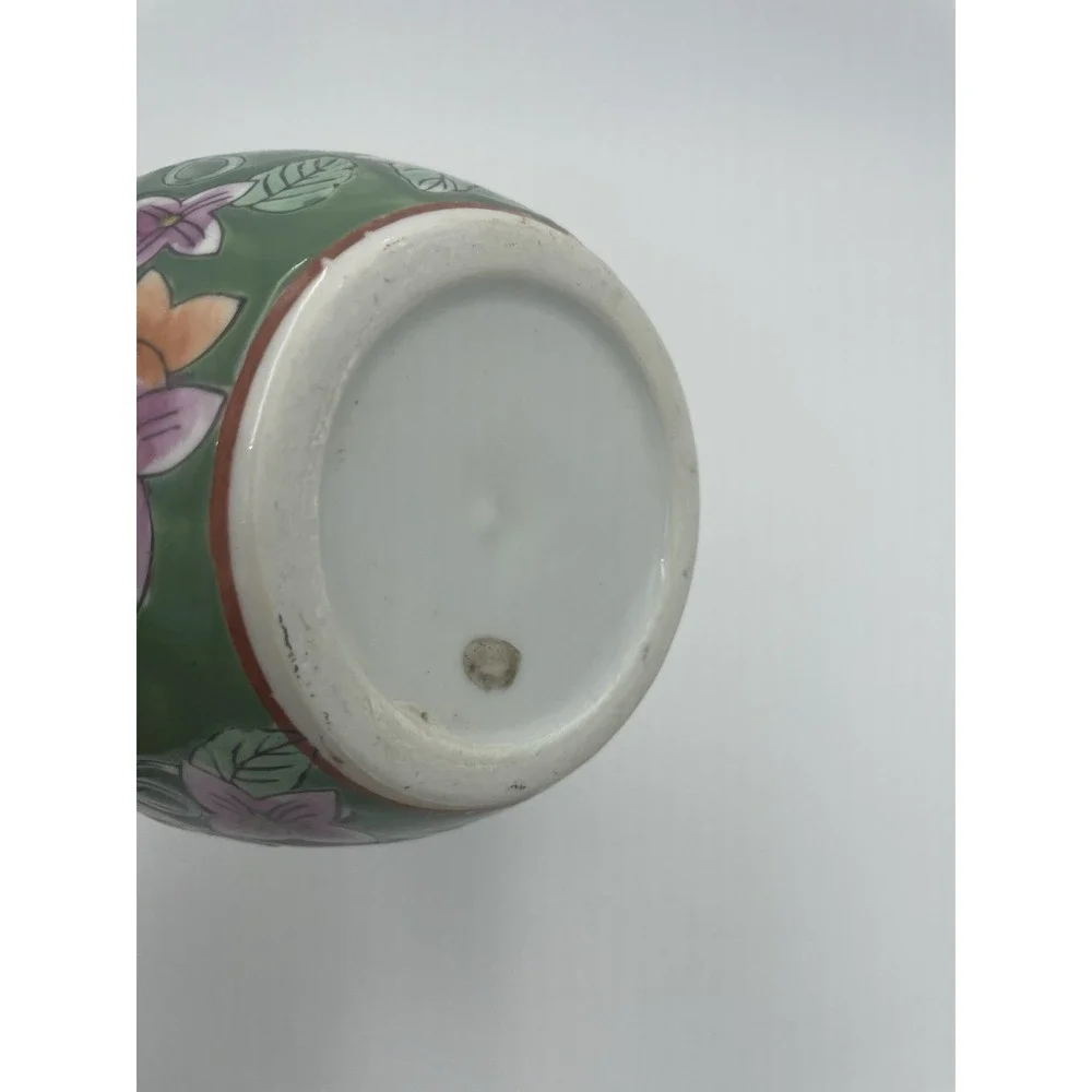 Vintage Small Chinese Jardiniere Planter Pot Floral Hand‎ Painted 3.5